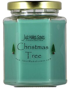 christmas tree scented blended soy candle | real christmas tree fragrance | hand poured in the usa by just makes scents