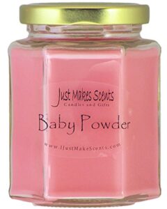 baby powder scented blended soy candle – pink | hand poured in the usa by just makes scents
