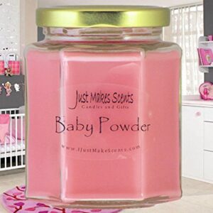 Baby Powder Scented Blended Soy Candle - Pink | Hand Poured in The USA by Just Makes Scents