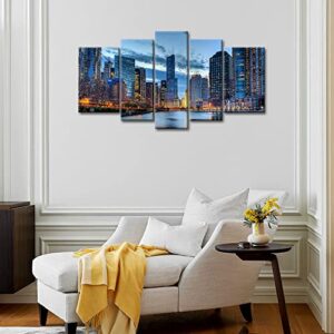 5 Panel Wall Art Painting Chicago Illinois Usa Pictures Prints On Canvas City The Picture Decor Oil For Home Modern Decoration Print