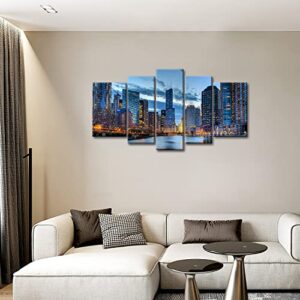 5 Panel Wall Art Painting Chicago Illinois Usa Pictures Prints On Canvas City The Picture Decor Oil For Home Modern Decoration Print