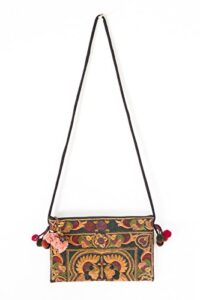 changnoi mocha bird hill tribe crossbody bag hmong embroidered thai fair trade