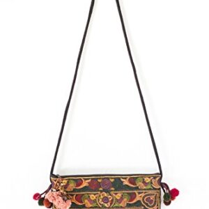 changnoi Mocha Bird Hill Tribe Crossbody Bag Hmong Embroidered Thai Fair Trade