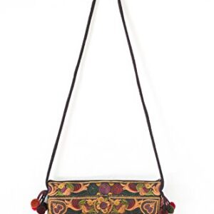 changnoi Mocha Bird Hill Tribe Crossbody Bag Hmong Embroidered Thai Fair Trade