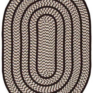 SAFAVIEH Braided Collection 4' x 6' Oval Ivory / Black BRD401C Handmade Country Cottage Reversible Area Rug