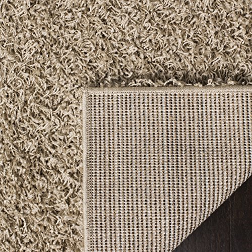 SAFAVIEH Athens Shag Collection 5'1" x 7'6" Beige SGA119G Non-Shedding Living Room Bedroom Dining Room Entryway Plush 1.5-inch Thick Area Rug