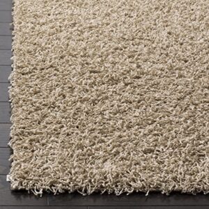 SAFAVIEH Athens Shag Collection 5'1" x 7'6" Beige SGA119G Non-Shedding Living Room Bedroom Dining Room Entryway Plush 1.5-inch Thick Area Rug