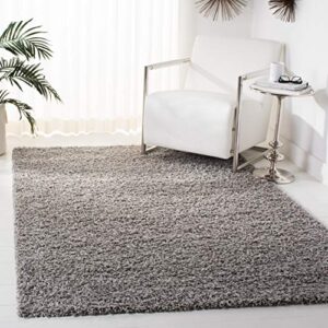safavieh athens shag collection 8′ x 10′ light grey sga119f non-shedding living room bedroom dining room entryway plush 1.5-inch thick area rug