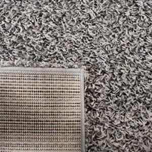 SAFAVIEH Athens Shag Collection 8' x 10' Light Grey SGA119F Non-Shedding Living Room Bedroom Dining Room Entryway Plush 1.5-inch Thick Area Rug