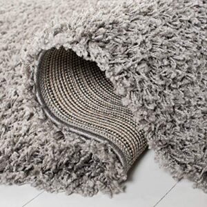 SAFAVIEH Athens Shag Collection 8' x 10' Light Grey SGA119F Non-Shedding Living Room Bedroom Dining Room Entryway Plush 1.5-inch Thick Area Rug