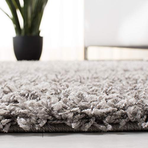 SAFAVIEH Athens Shag Collection 8' x 10' Light Grey SGA119F Non-Shedding Living Room Bedroom Dining Room Entryway Plush 1.5-inch Thick Area Rug