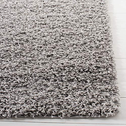 SAFAVIEH Athens Shag Collection 8' x 10' Light Grey SGA119F Non-Shedding Living Room Bedroom Dining Room Entryway Plush 1.5-inch Thick Area Rug