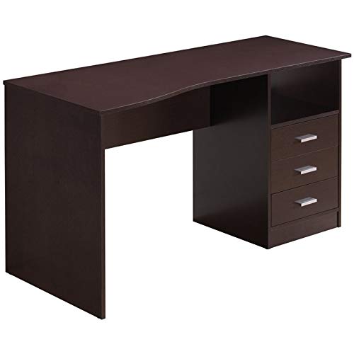 Techni Mobili Classic Computer Desk with Multiple Drawers, 29.5" x 23.6" x 51.2", Wenge