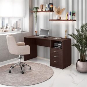 Techni Mobili Classic Computer Desk with Multiple Drawers, 29.5" x 23.6" x 51.2", Wenge