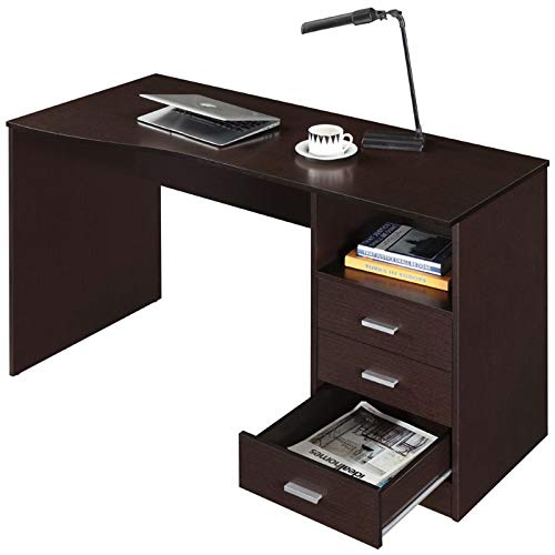 Techni Mobili Classic Computer Desk with Multiple Drawers, 29.5" x 23.6" x 51.2", Wenge