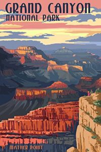 grand canyon national park, arizona, mather point (9×12 wall art print, home decor)