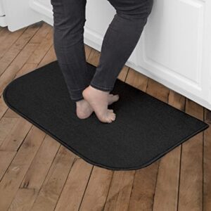 washable stain resistant kitchen rugs with latex backing, kitchen mats for floor, 18″x30″ black, john ritzenthaler company