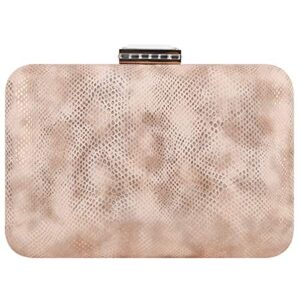 fawziya crystal evening bags and clutches snakeskin clutch-champagne