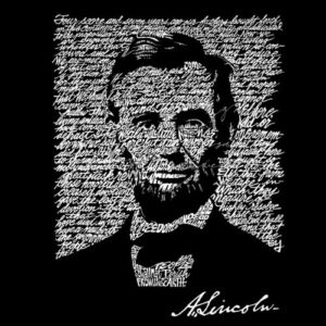 LA POP ART Word Art S Tote Bag - Abraham Lincoln - Gettysberg Address Red