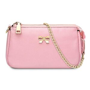 genuine leather clutch purses for women evening bags with chain wedding party clutch handbags – pink