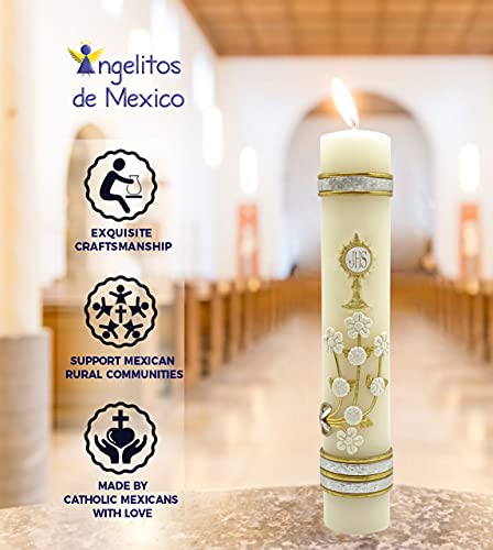 Angelitos de Mexico Candle for First Communion - Cirio para Primera Comunion