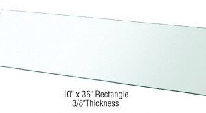 CRL 10" x 36" Rectangle 3/8" Clear Tempered Glass Shelf - 2 Per Pack - 38TGR1036