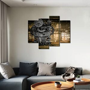 Steampunk Wall Art Machine Old Factory Painting Pictures Print On Canvas Architecture The Picture for Home Modern Decoration Piece