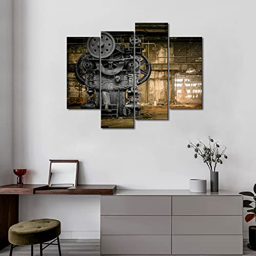 Steampunk Wall Art Machine Old Factory Painting Pictures Print On Canvas Architecture The Picture for Home Modern Decoration Piece