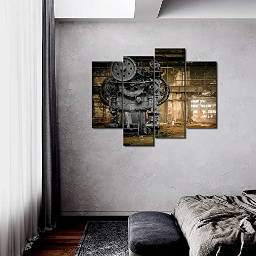 Steampunk Wall Art Machine Old Factory Painting Pictures Print On Canvas Architecture The Picture for Home Modern Decoration Piece