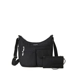 baggallini everywhere bagg – hobo crossbody bag for women with rfid wristlet – water-resistant travel bag