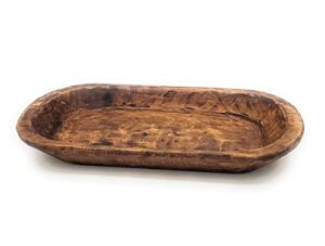 decorative wood dough bowl- farmhouse rustic bowl- the durango