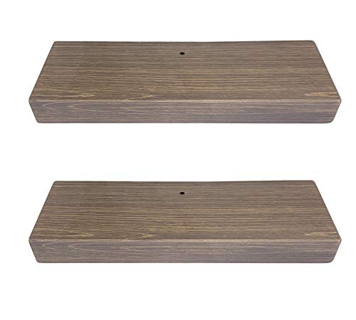 Joel's Antiques & Reclaimed Decor Set of Two, 2" x 8" x 24", Mountable, Floating Shelves, Rustic/Contemporary, Pine, Gray, Grey, Weathered Wood