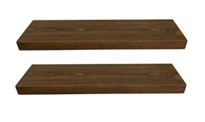 joel’s antiques & reclaimed decor 2″ x 8″ rustic/contemporary, mountable floating shelf (medium brown, 24″ set of two)