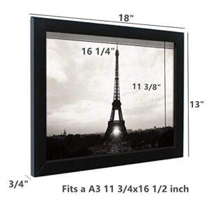 Leoyoubei Poster Frame A3 -Actual Fits 11 3/4x16 1/2 inch Photo,Print,Poster,portrait or artwork Frame 3/4 Inch Wide,hanging Picture Frame (black)