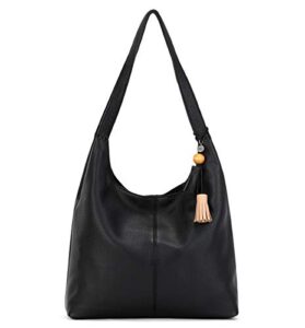 the sak womens women’s huntley leather hobo handbag, black, one size us