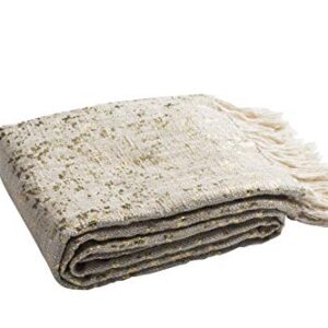 Safavieh Peppin Metallic Throw Blanket, Natural/Gold