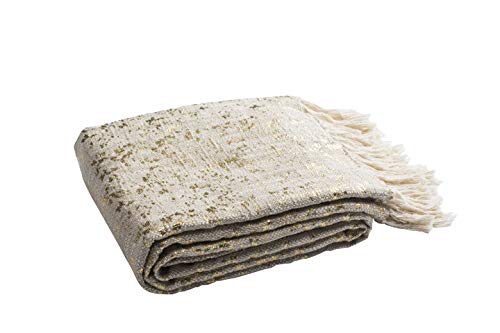 Safavieh Peppin Metallic Throw Blanket, Natural/Gold