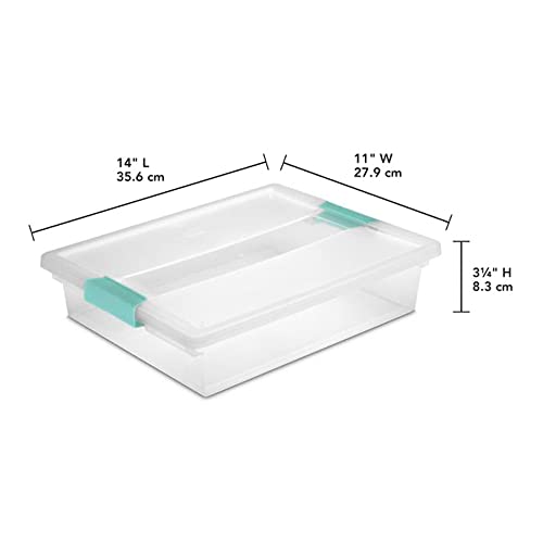 Sterilite Miniature Clip Storage Box w/Latch Lid, 6 Pack, & Large Clip Storage Box w/Latch Lid, 6 Pack for Home, Office, and Workspace Organization