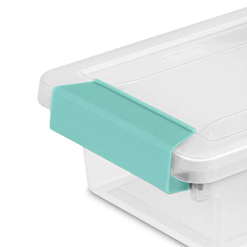 Sterilite Miniature Clip Storage Box w/Latch Lid, 6 Pack, & Large Clip Storage Box w/Latch Lid, 6 Pack for Home, Office, and Workspace Organization