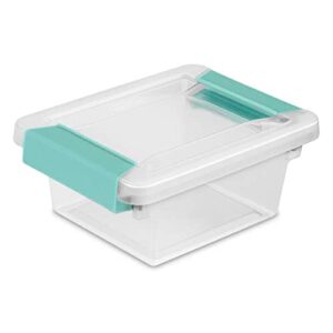 Sterilite Miniature Clip Storage Box w/Latch Lid, 6 Pack, & Large Clip Storage Box w/Latch Lid, 6 Pack for Home, Office, and Workspace Organization