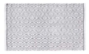 ramanta home 100% cotton diamond rug 21×34 hand woven reversible washable rug – grey,farmhouse bathroom rugs,entry rugs,rugs for living room,rag rug,kitchen rug cotton,machine washable rug,woven rug