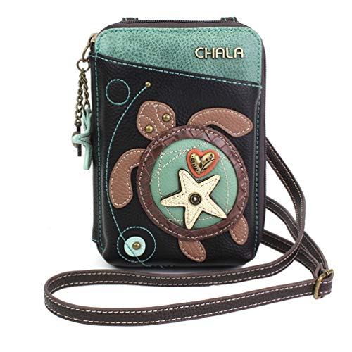 Chala Sea Turtle Wallet Crossbody Handbag - Convertable Strap, 5.25"W x 7.5"H x 1.5"D