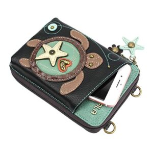 Chala Sea Turtle Wallet Crossbody Handbag - Convertable Strap, 5.25"W x 7.5"H x 1.5"D