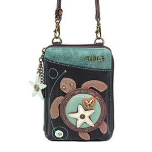 Chala Sea Turtle Wallet Crossbody Handbag - Convertable Strap, 5.25"W x 7.5"H x 1.5"D