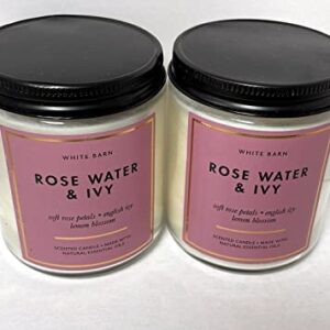 Bath and Body Works Rose Water and Ivy Single Wick Candle 7 Oz. 2 Set