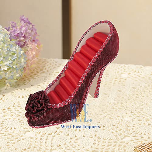 Sparkly High Heel shoe Ring Holder Fashion Jewelry Display Gift Red