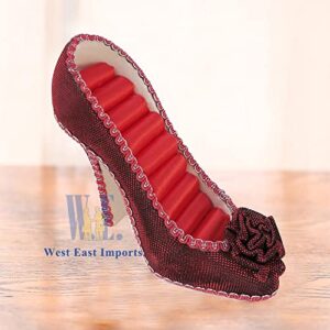 Sparkly High Heel shoe Ring Holder Fashion Jewelry Display Gift Red