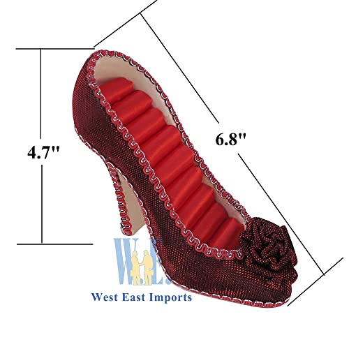 Sparkly High Heel shoe Ring Holder Fashion Jewelry Display Gift Red