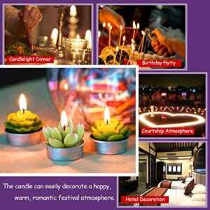 Swpeet 12Pcs Decorative Succulent Cactus Tealight Candles Kit, Cute Smokeless Succulent Plants Perfect for Candles Festival Wedding Props and House-Warming Party (N0.5-Candle)