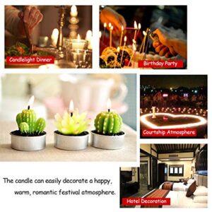 Swpeet 12Pcs Decorative Succulent Cactus Tealight Candles Kit, Cute Smokeless Succulent Plants Perfect for Candles Festival Wedding Props and House-Warming Party (N0.7-Candle)